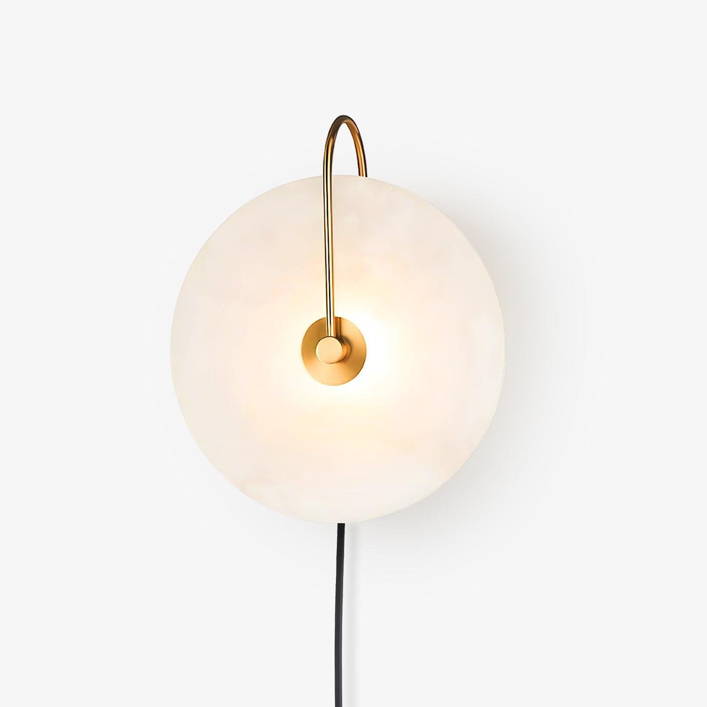 Alabaster LED Plug-In Wall Lamp - Dimmable, Energy Efficient Lighting