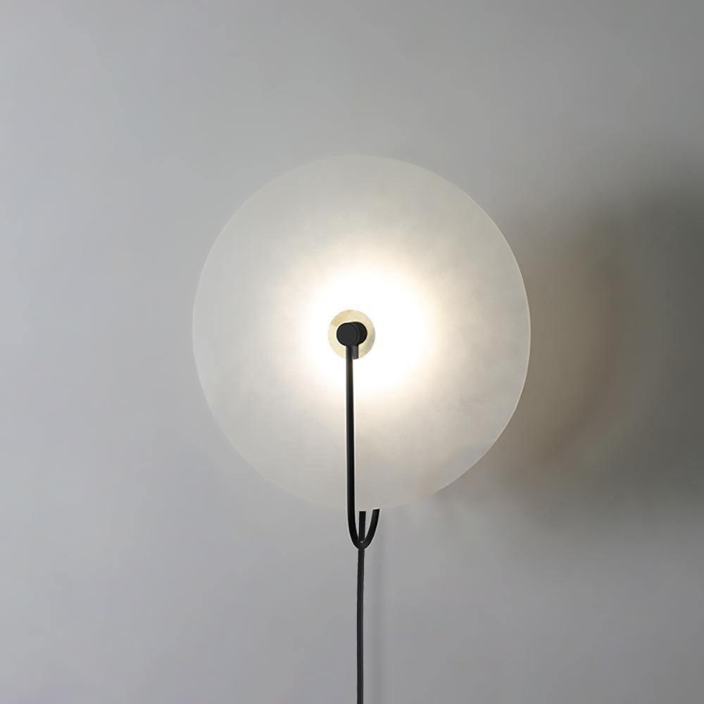 Alabaster LED Plug-In Wall Lamp - Dimmable, Energy Efficient Lighting