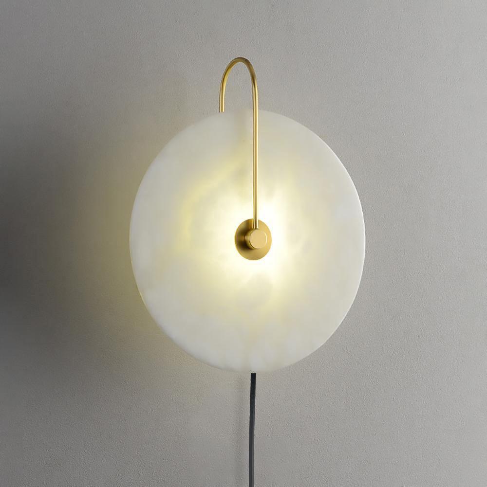 Alabaster LED Plug-In Wall Lamp - Dimmable, Energy Efficient Lighting