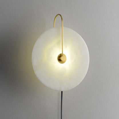 Alabaster LED Plug-In Wall Lamp - Dimmable, Energy Efficient Lighting