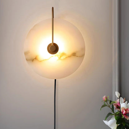 Alabaster LED Plug-In Wall Lamp - Dimmable, Energy Efficient Lighting