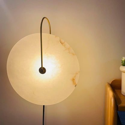 Alabaster LED Plug-In Wall Lamp - Dimmable, Energy Efficient Lighting