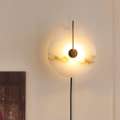 Alabaster LED Plug-In Wall Lamp - Dimmable, Energy Efficient Lighting