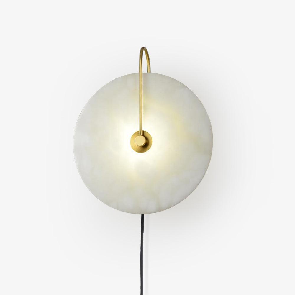 Alabaster LED Plug-In Wall Lamp - Dimmable, Energy Efficient Lighting
