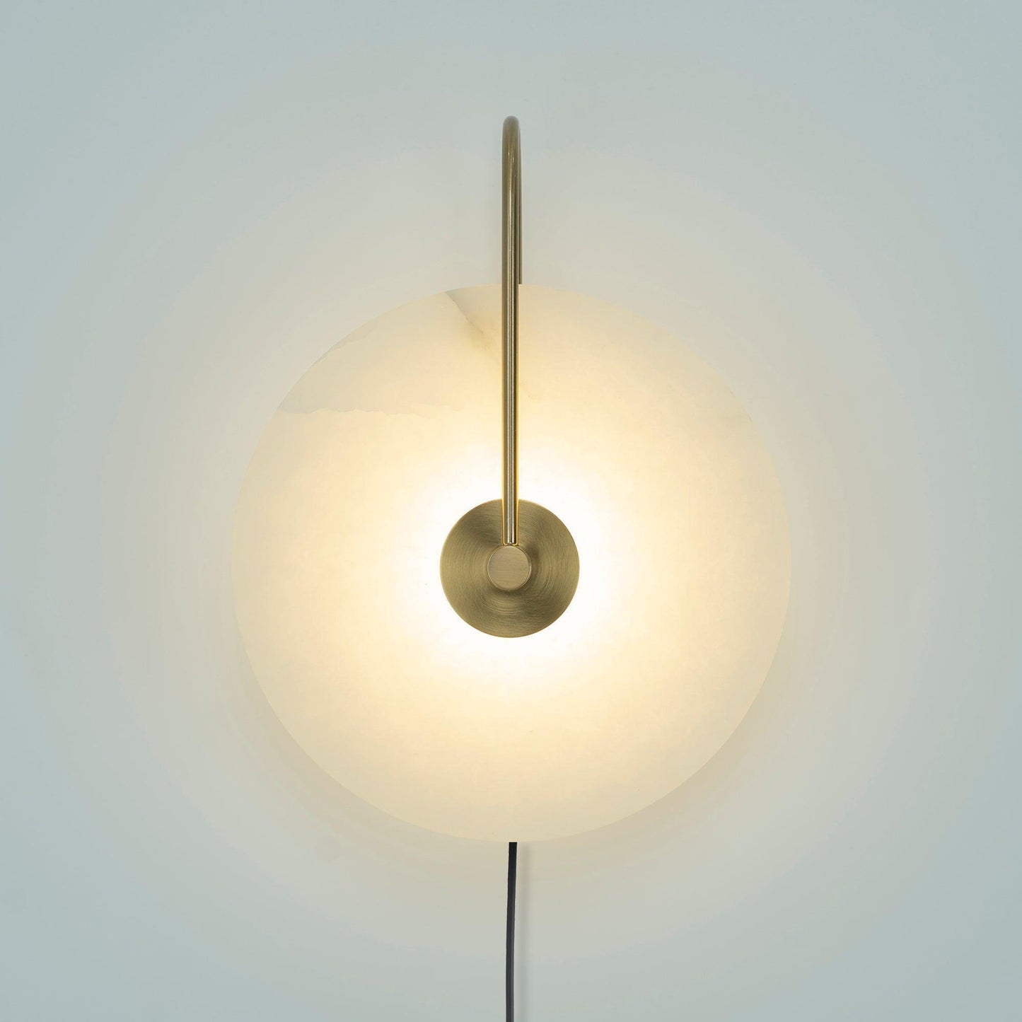 Alabaster LED Plug-In Wall Lamp - Dimmable, Energy Efficient Lighting