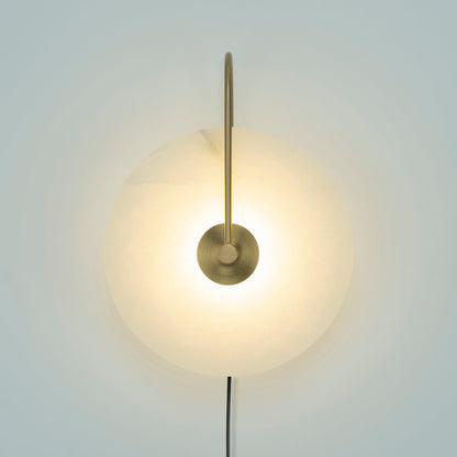 Alabaster LED Plug-In Wall Lamp - Dimmable, Energy Efficient Lighting