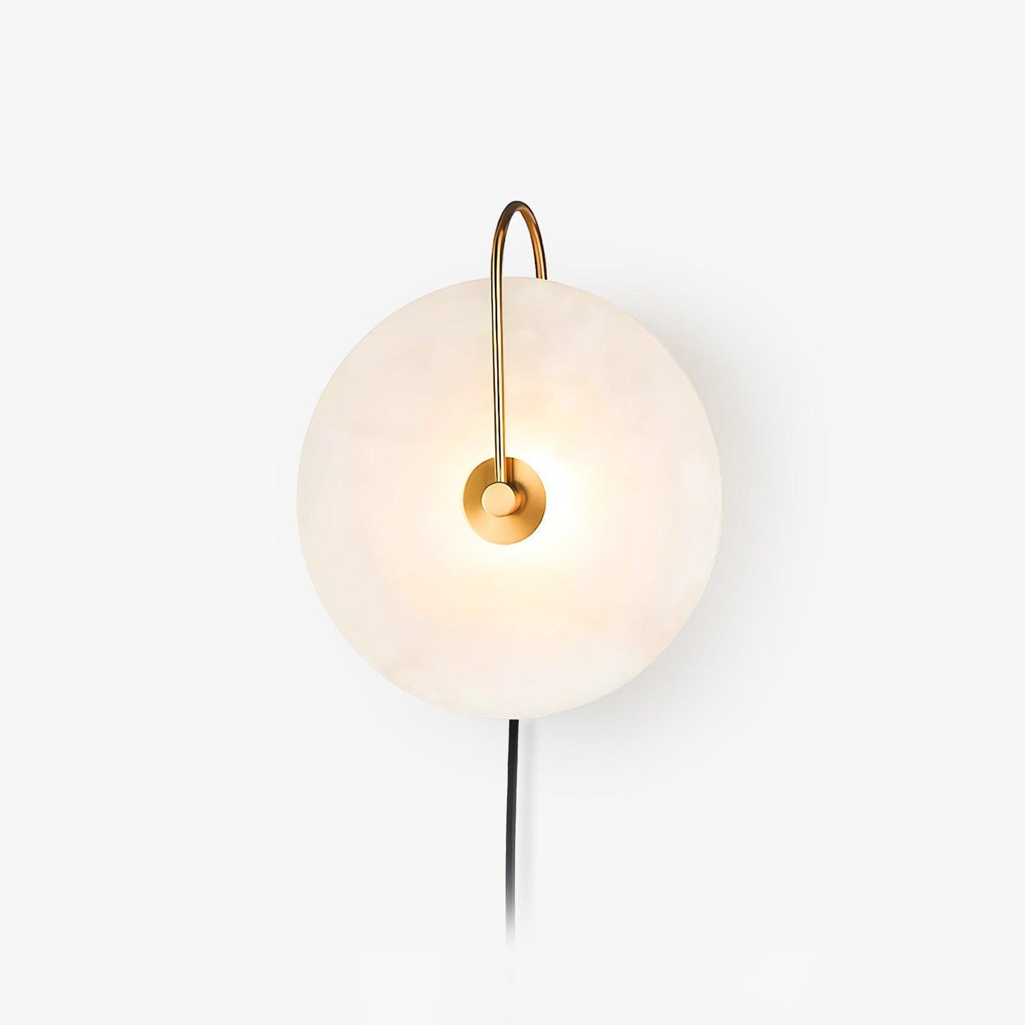 Alabaster LED Plug-In Wall Lamp - Dimmable, Energy Efficient Lighting