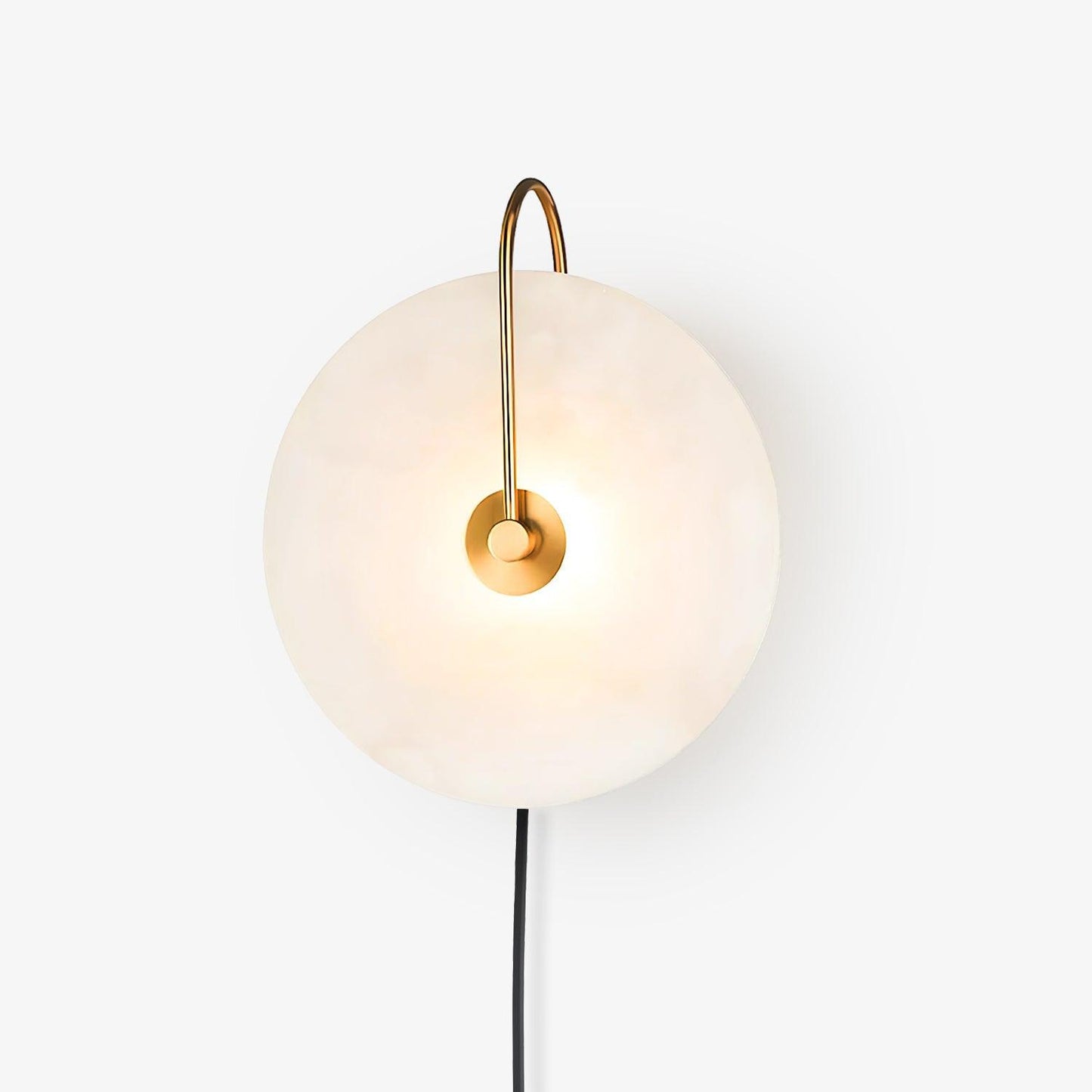 Alabaster LED Plug-In Wall Lamp - Dimmable, Energy Efficient Lighting