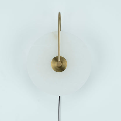 Alabaster LED Plug-In Wall Lamp - Dimmable, Energy Efficient Lighting
