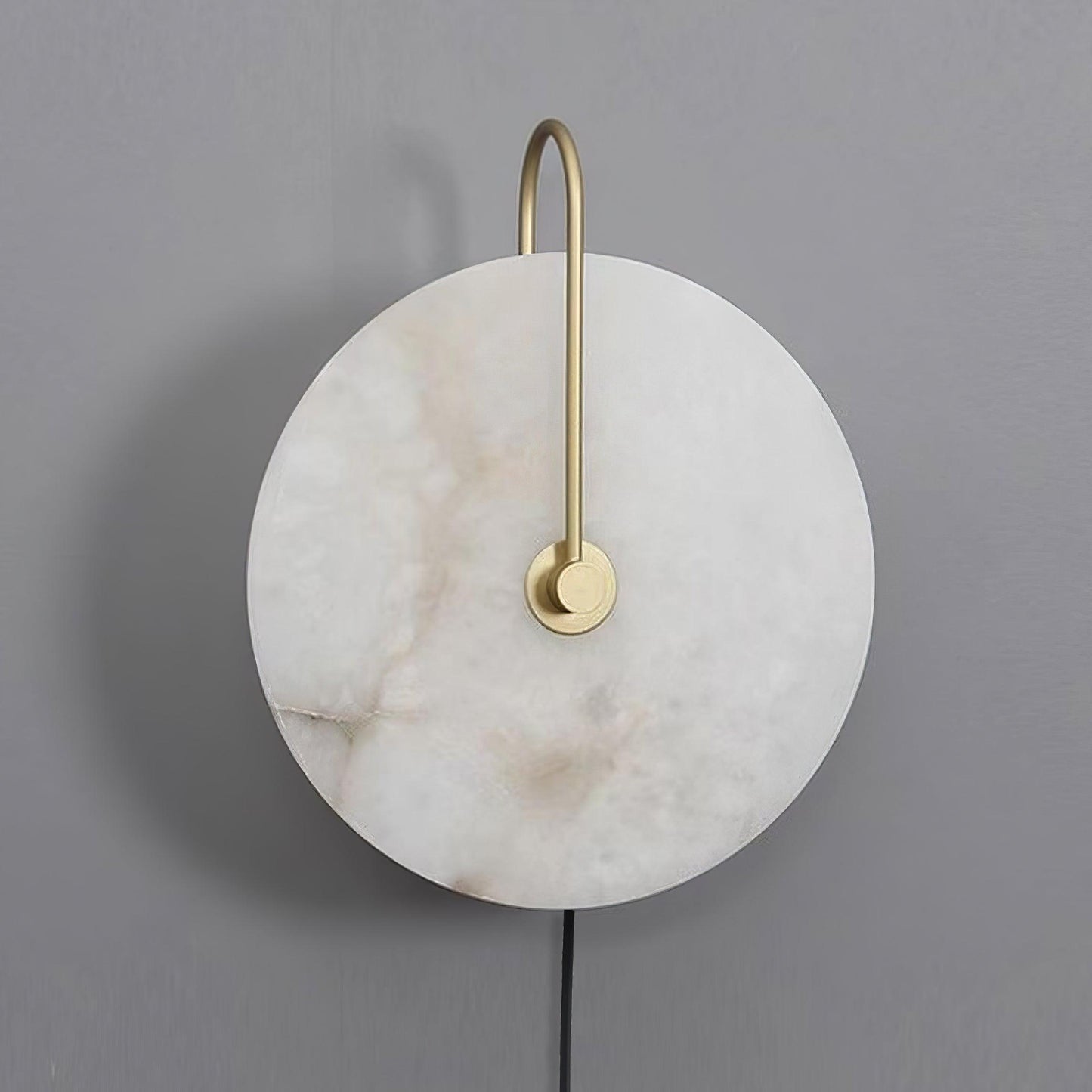 Alabaster LED Plug-In Wall Lamp - Dimmable, Energy Efficient Lighting