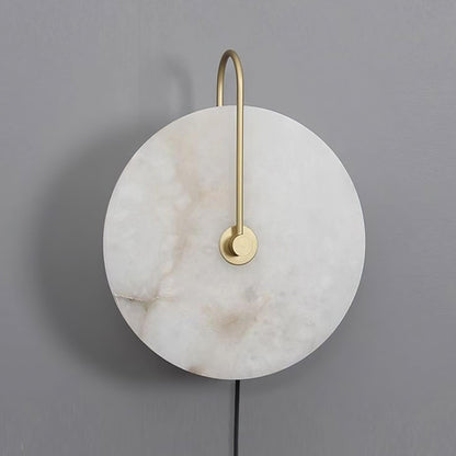 Alabaster LED Plug-In Wall Lamp - Dimmable, Energy Efficient Lighting