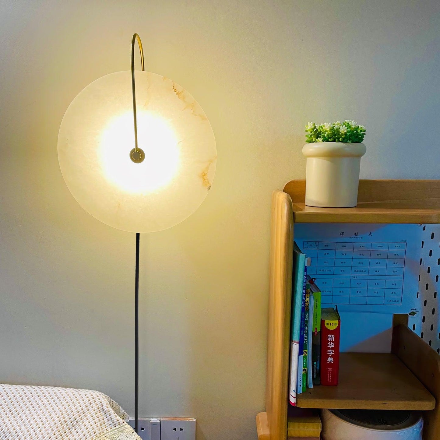 Alabaster LED Plug-In Wall Lamp - Dimmable, Energy Efficient Lighting
