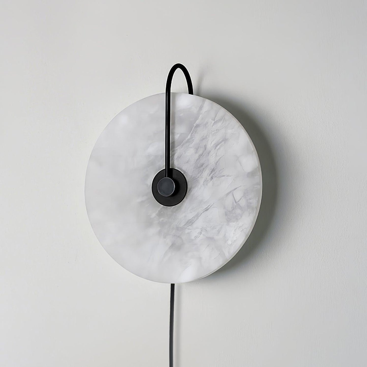 Alabaster LED Plug-In Wall Lamp - Dimmable, Energy Efficient Lighting