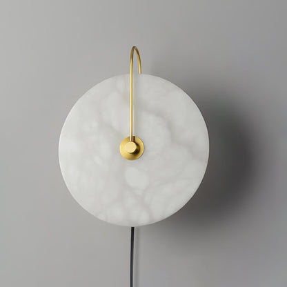 Alabaster LED Plug-In Wall Lamp - Dimmable, Energy Efficient Lighting