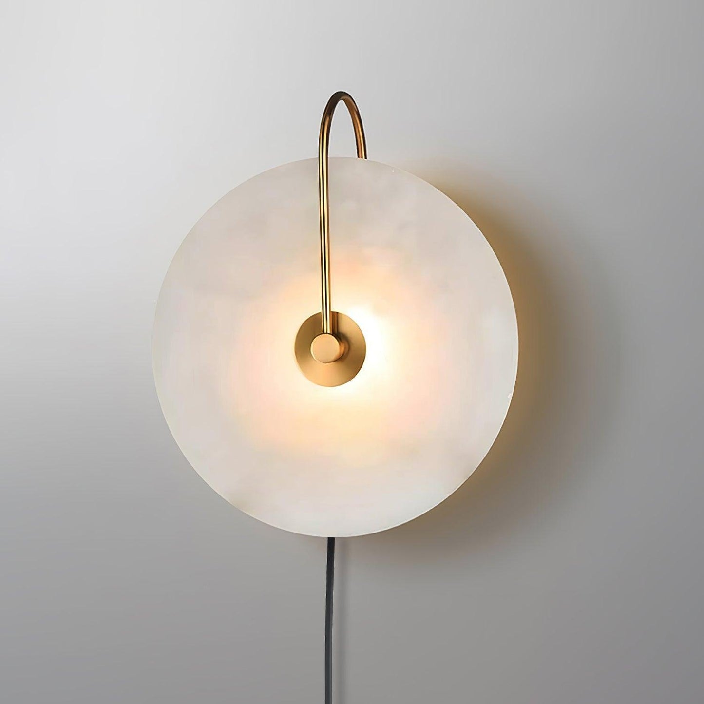 Alabaster LED Plug-In Wall Lamp - Dimmable, Energy Efficient Lighting