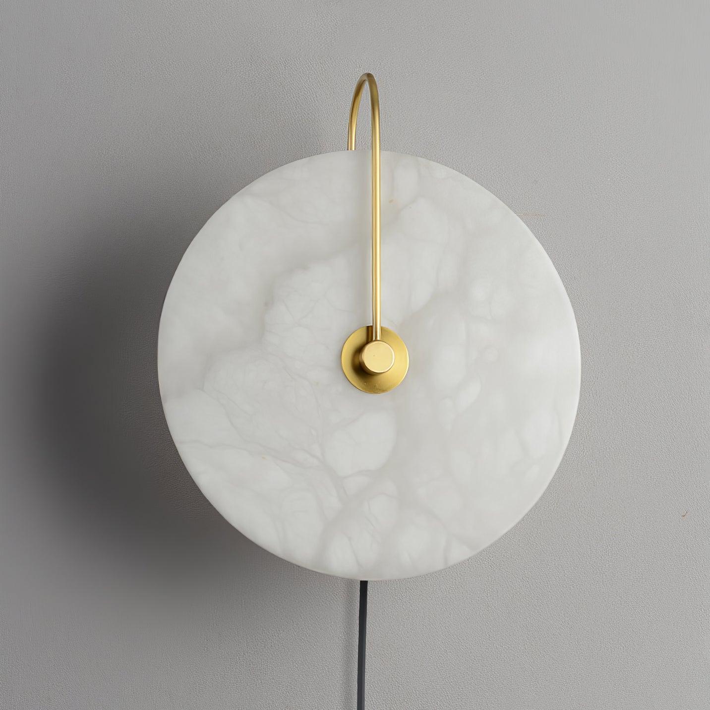 Alabaster LED Plug-In Wall Lamp - Dimmable, Energy Efficient Lighting
