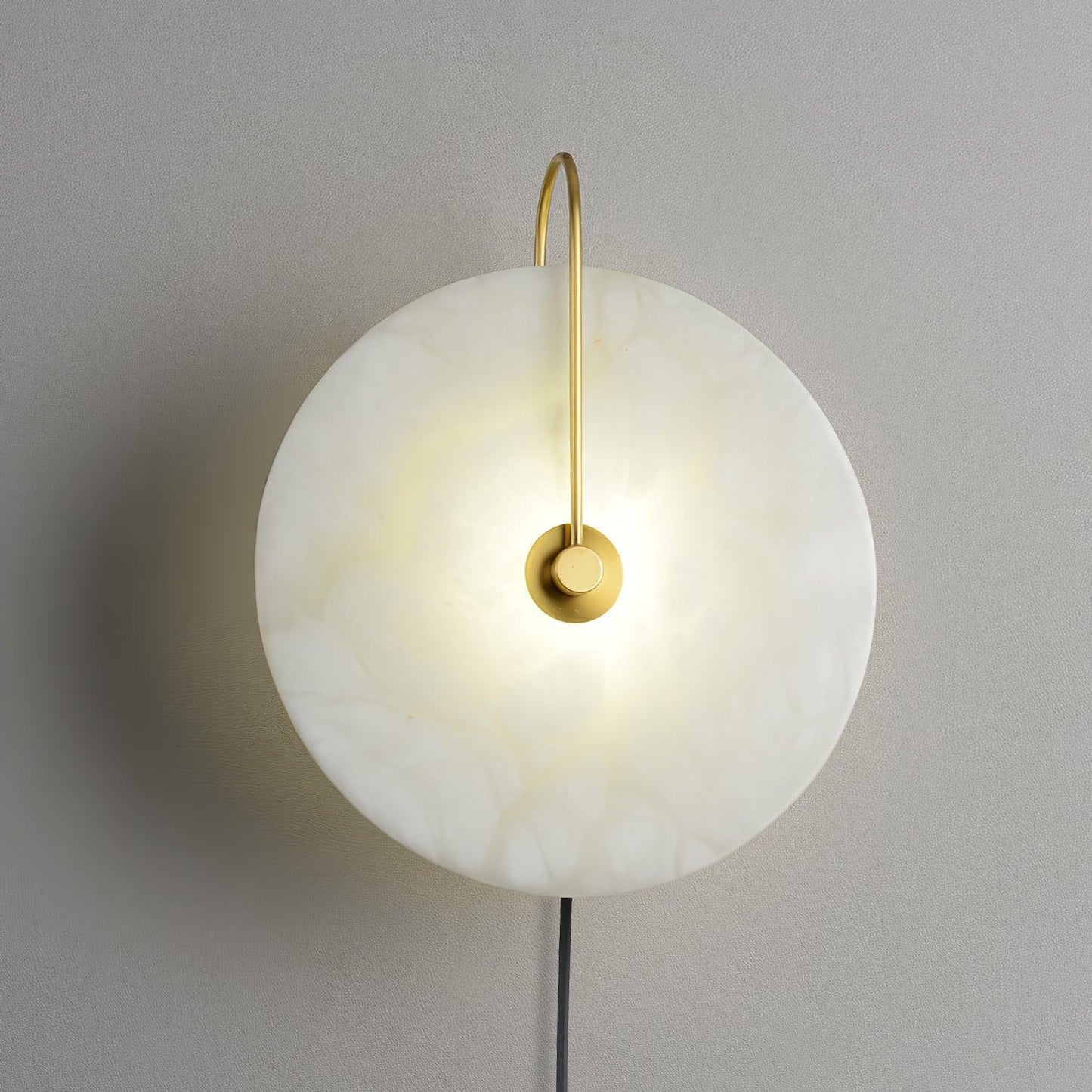 Alabaster LED Plug-In Wall Lamp - Dimmable, Energy Efficient Lighting