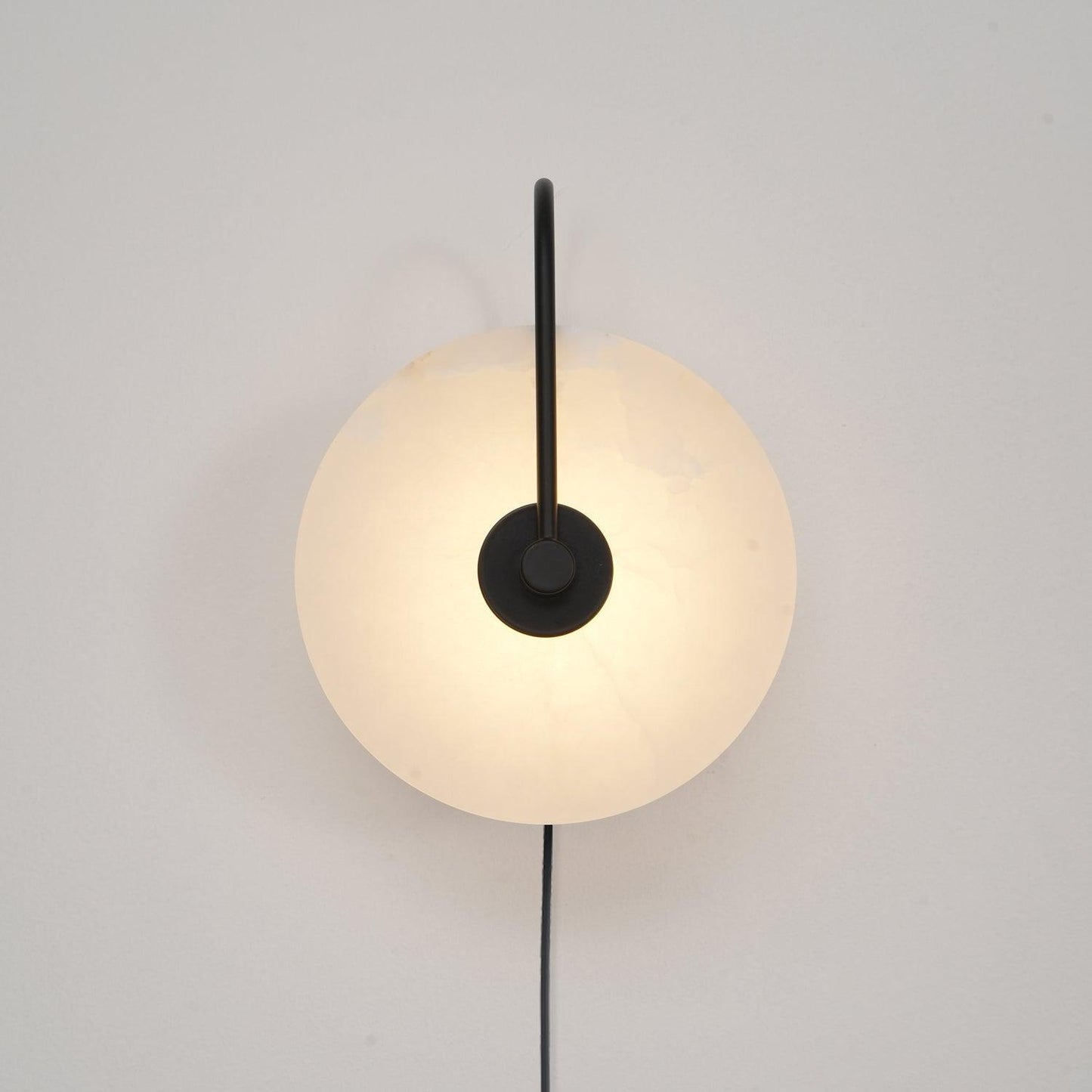 Alabaster LED Plug-In Wall Lamp - Dimmable, Energy Efficient Lighting