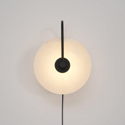 Alabaster LED Plug-In Wall Lamp - Dimmable, Energy Efficient Lighting