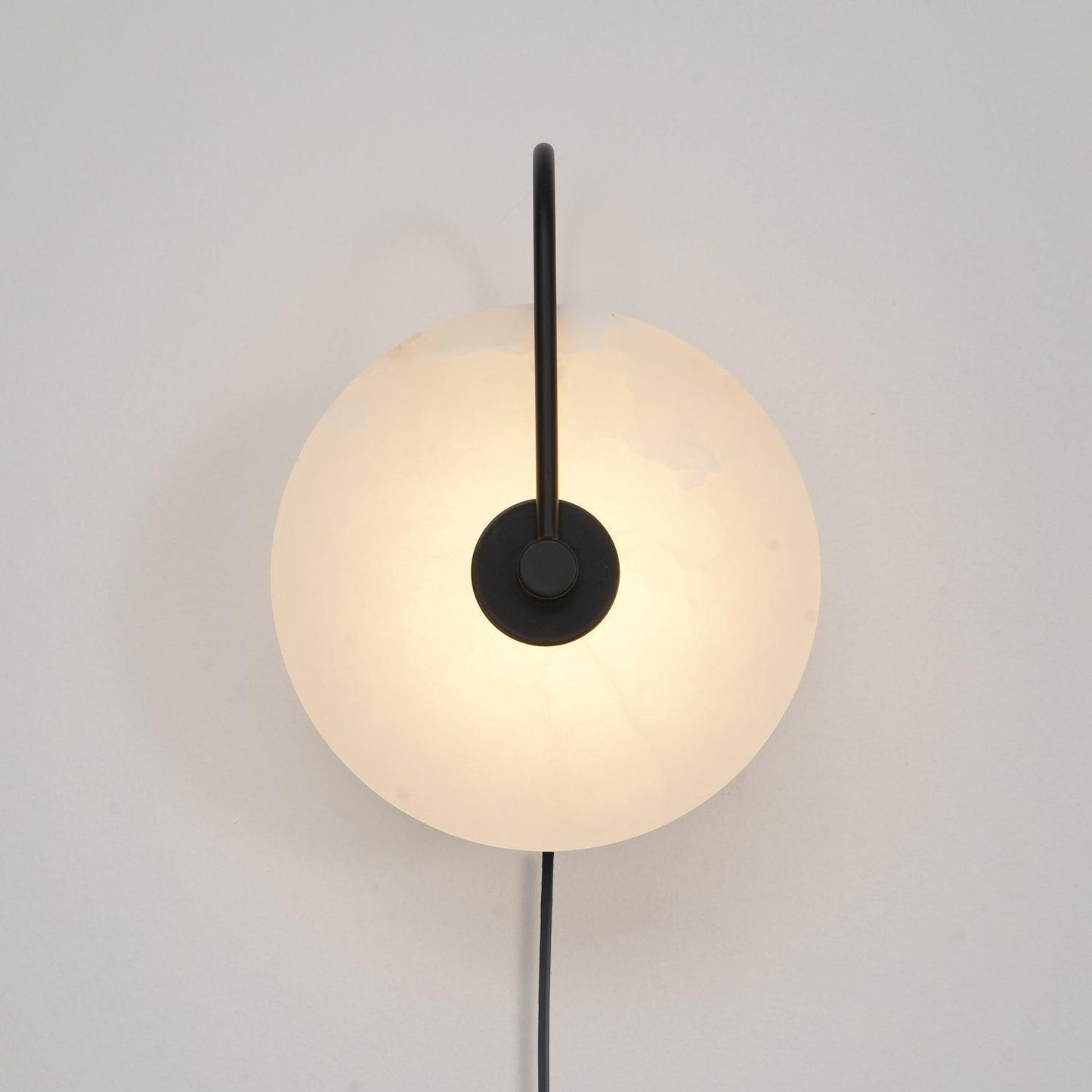 Alabaster LED Plug-In Wall Lamp - Dimmable, Energy Efficient Lighting