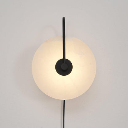 Alabaster LED Plug-In Wall Lamp - Dimmable, Energy Efficient Lighting