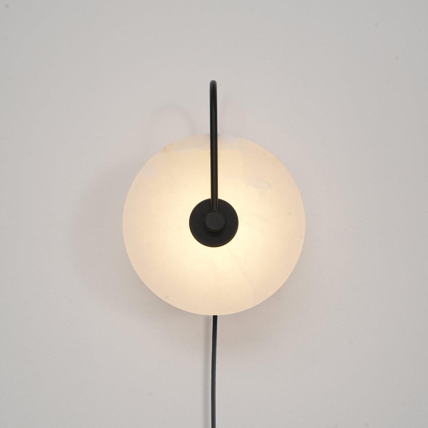 Alabaster LED Plug-In Wall Lamp - Dimmable, Energy Efficient Lighting