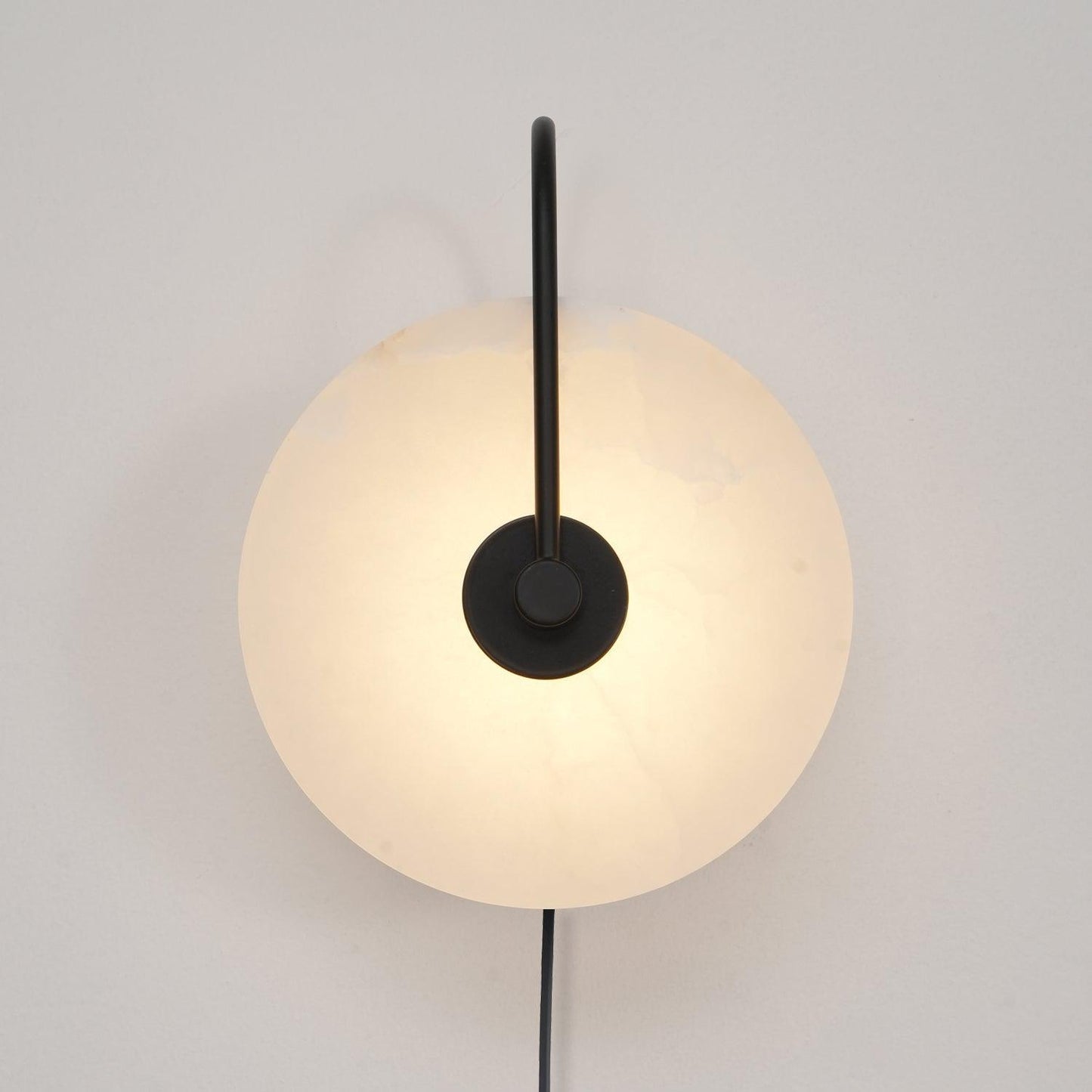 Alabaster LED Plug-In Wall Lamp - Dimmable, Energy Efficient Lighting