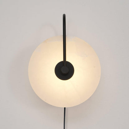 Alabaster LED Plug-In Wall Lamp - Dimmable, Energy Efficient Lighting