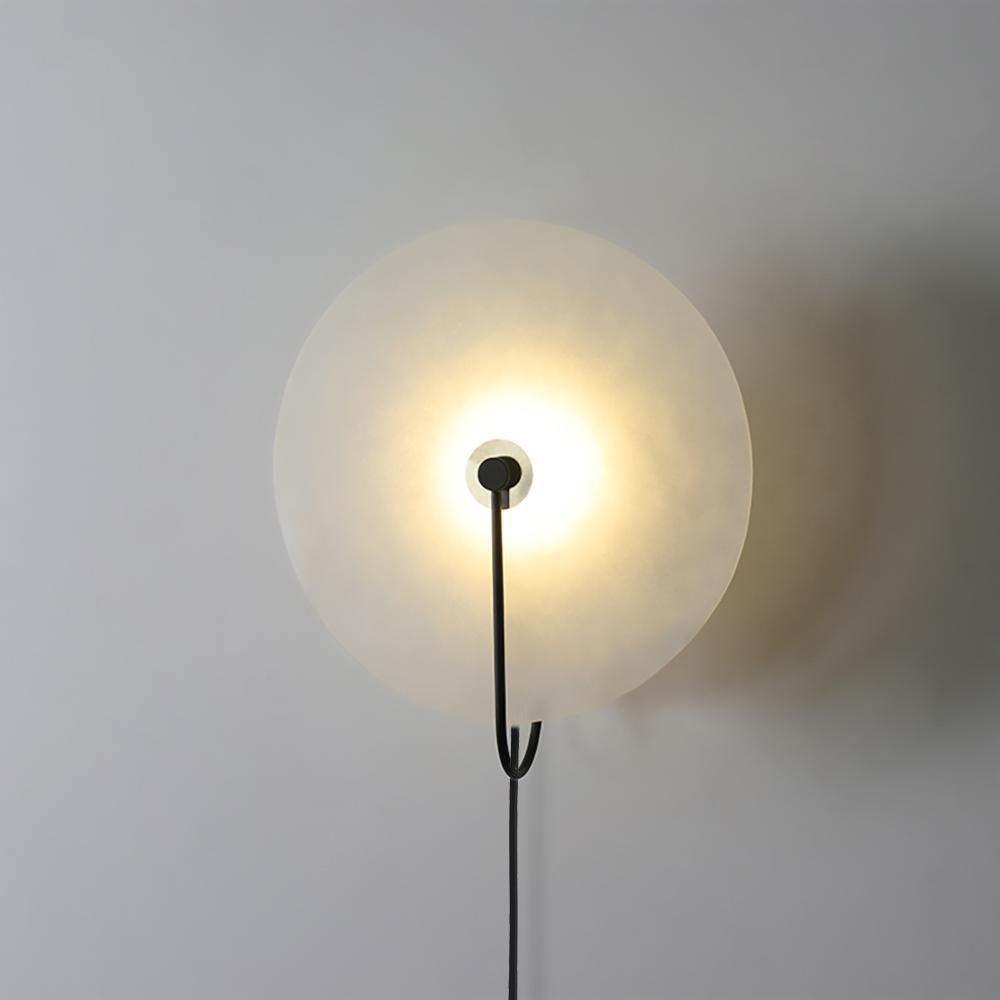 Alabaster LED Plug-In Wall Lamp - Dimmable, Energy Efficient Lighting