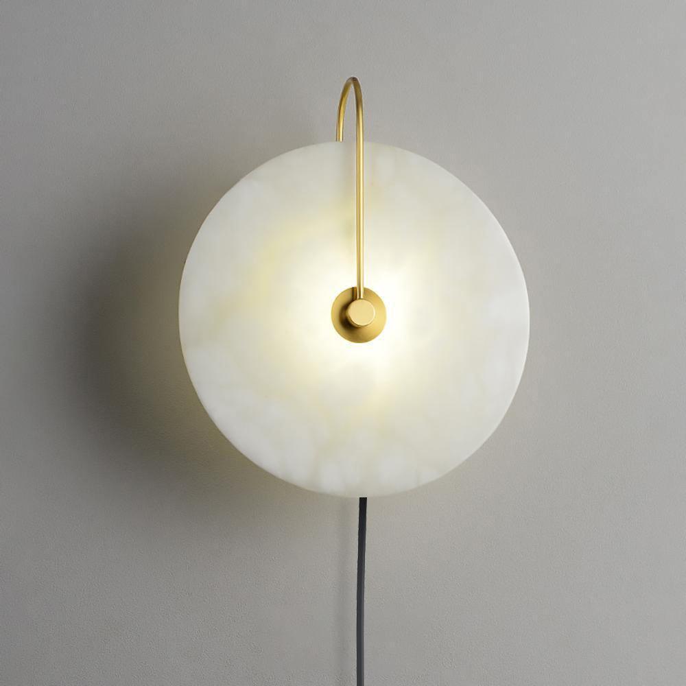 Alabaster LED Plug-In Wall Lamp - Dimmable, Energy Efficient Lighting