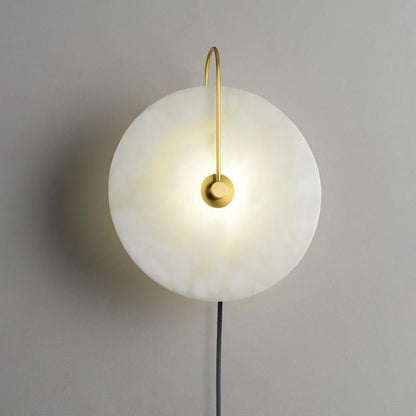 Alabaster LED Plug-In Wall Lamp - Dimmable, Energy Efficient Lighting