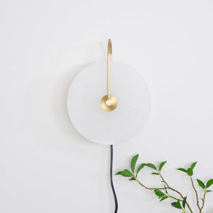 Alabaster LED Plug-In Wall Lamp - Dimmable, Energy Efficient Lighting