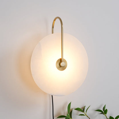 Alabaster LED Plug-In Wall Lamp - Dimmable, Energy Efficient Lighting