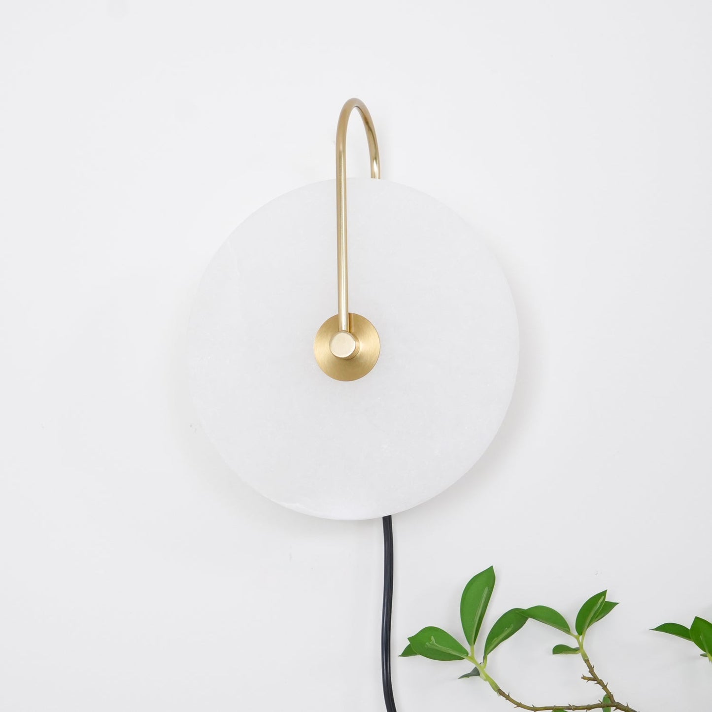 Alabaster LED Plug-In Wall Lamp - Dimmable, Energy Efficient Lighting