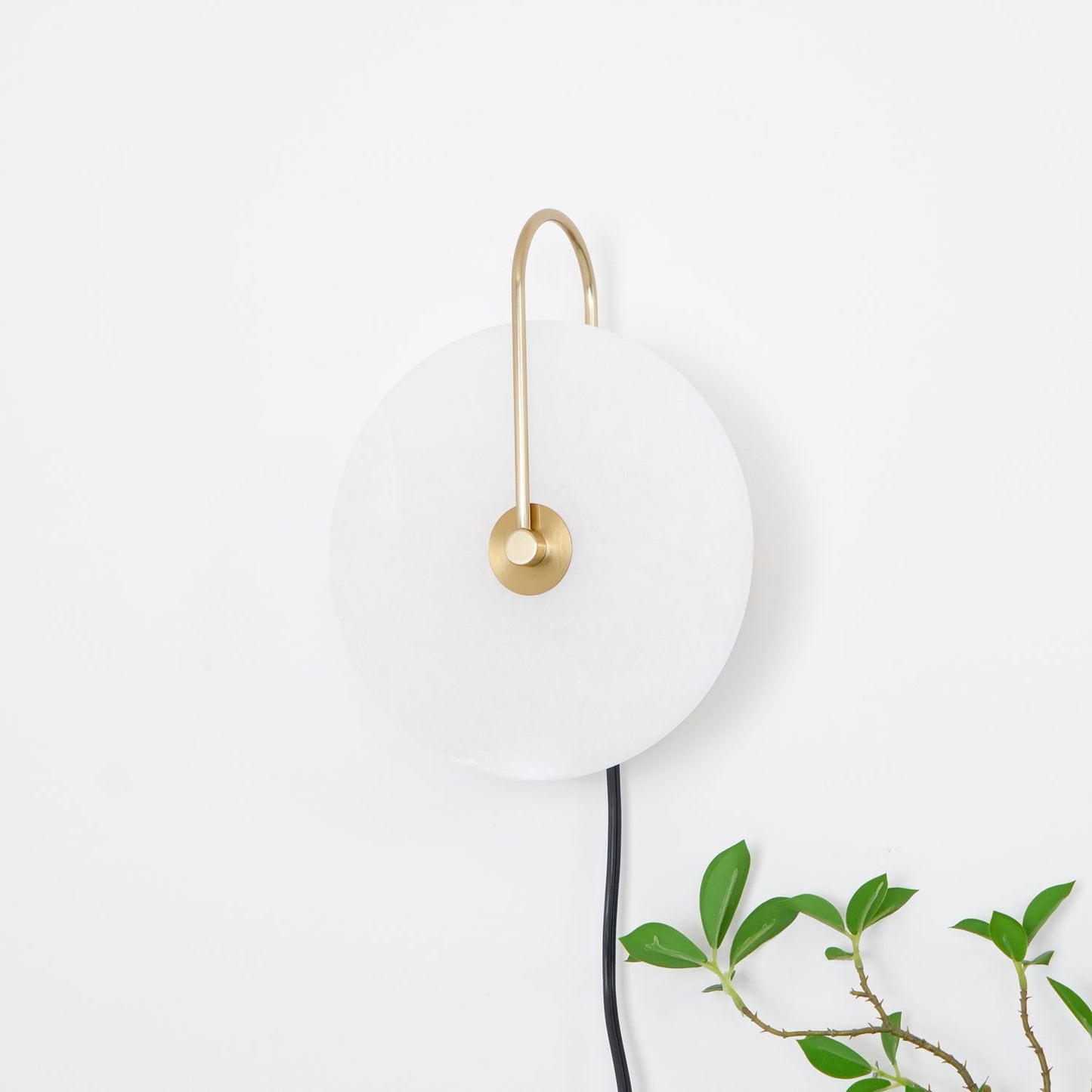 Alabaster LED Plug-In Wall Lamp - Dimmable, Energy Efficient Lighting