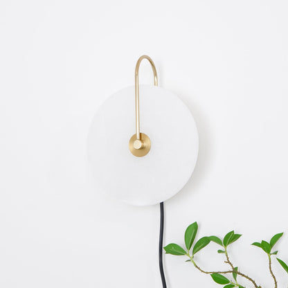 Alabaster LED Plug-In Wall Lamp - Dimmable, Energy Efficient Lighting