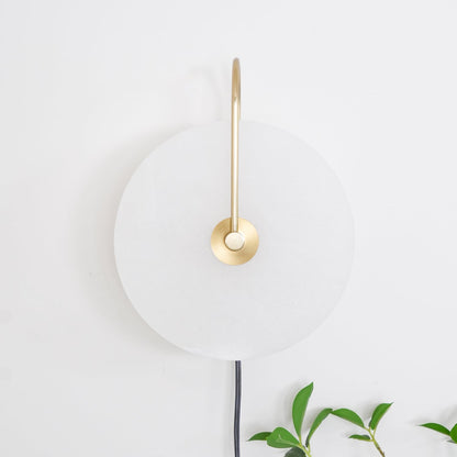 Alabaster LED Plug-In Wall Lamp - Dimmable, Energy Efficient Lighting