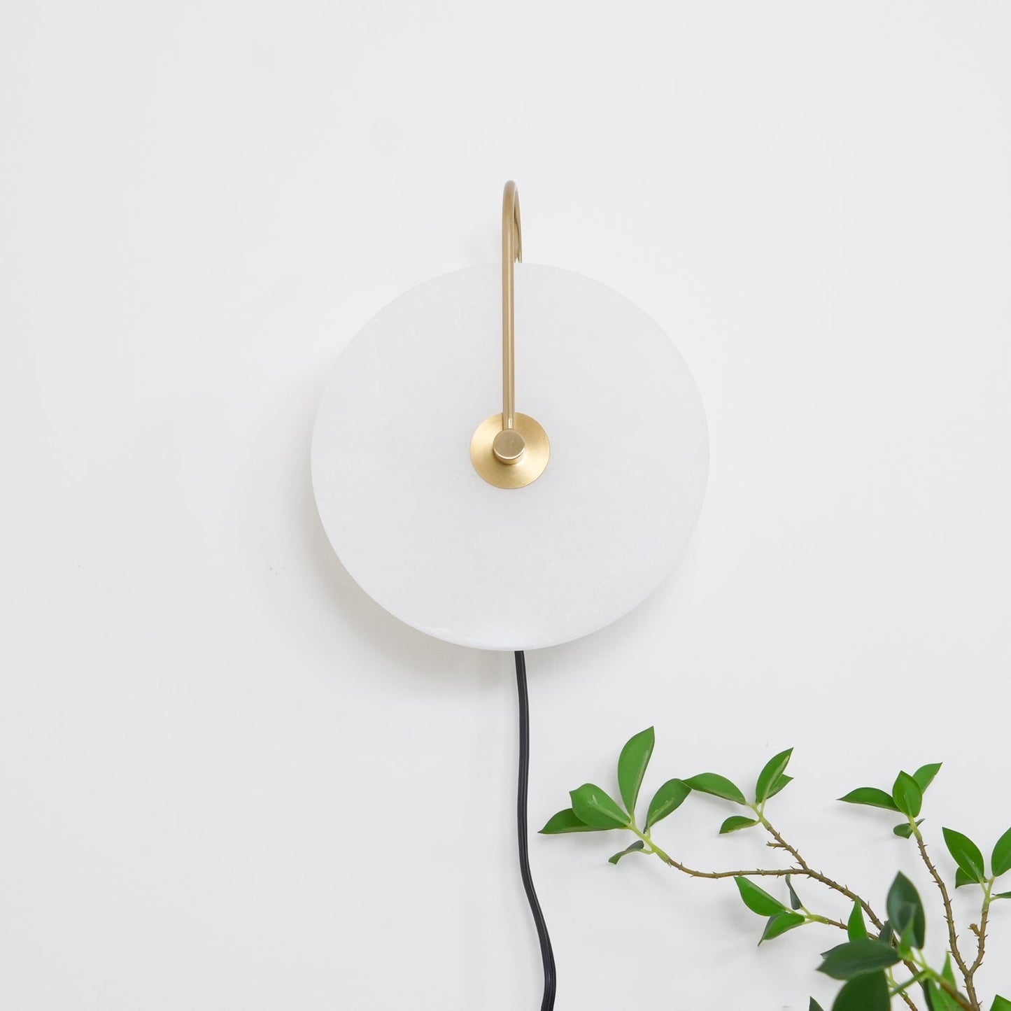 Alabaster LED Plug-In Wall Lamp - Dimmable, Energy Efficient Lighting