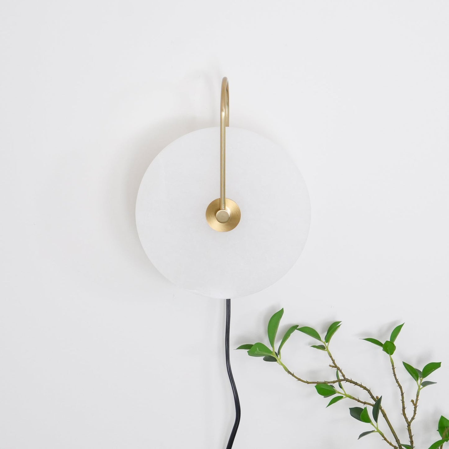 Alabaster LED Plug-In Wall Lamp - Dimmable, Energy Efficient Lighting