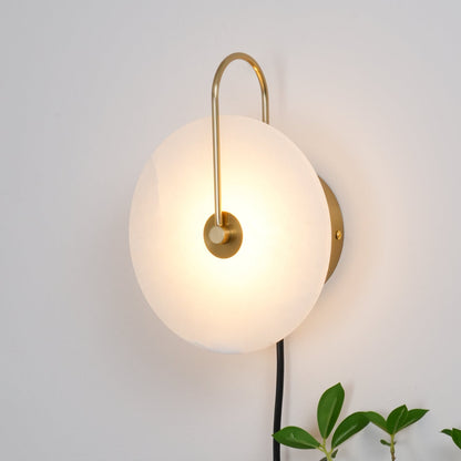 Alabaster LED Plug-In Wall Lamp - Dimmable, Energy Efficient Lighting