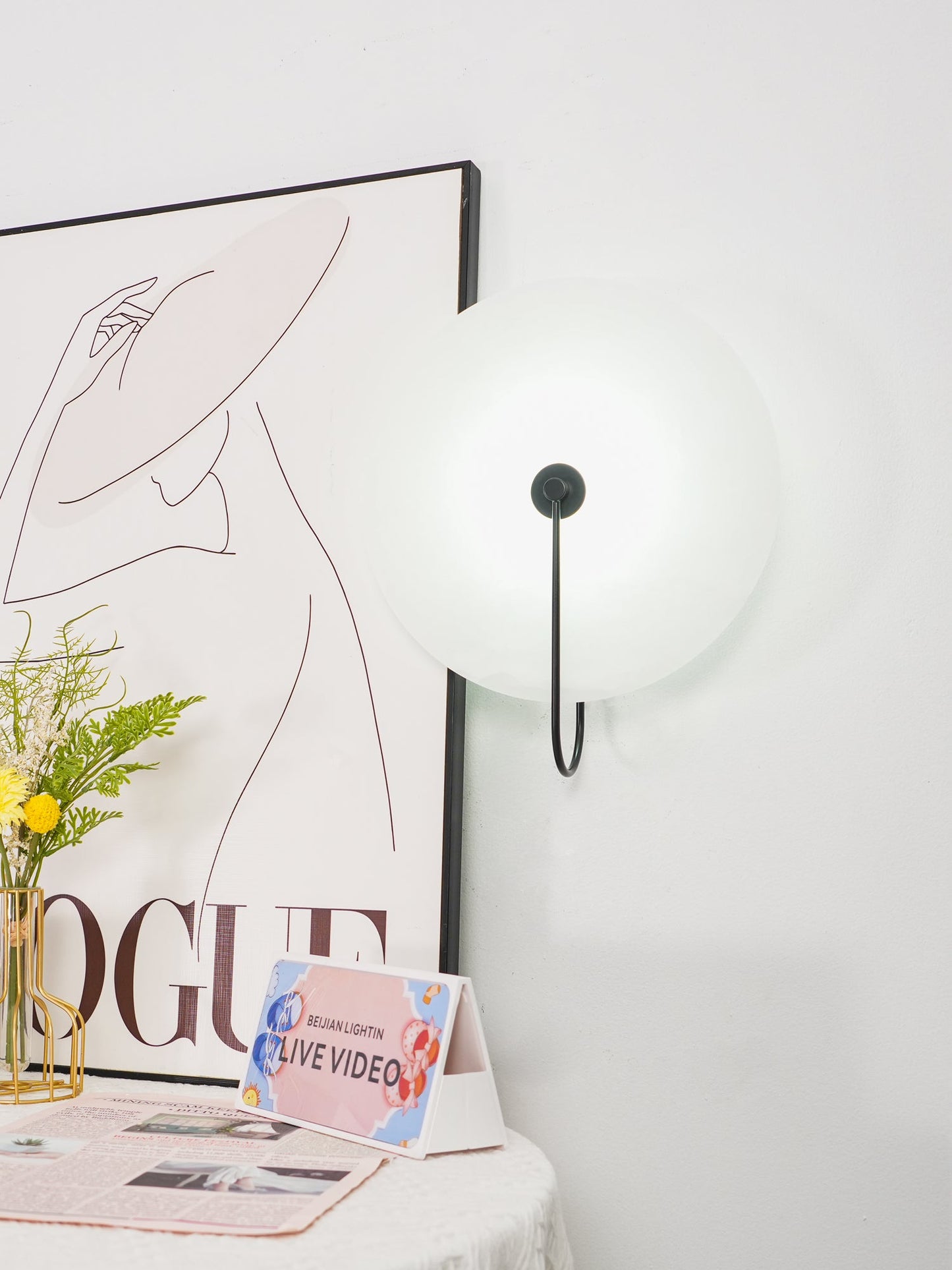 Alabaster LED Plug-In Wall Lamp - Dimmable, Energy Efficient Lighting