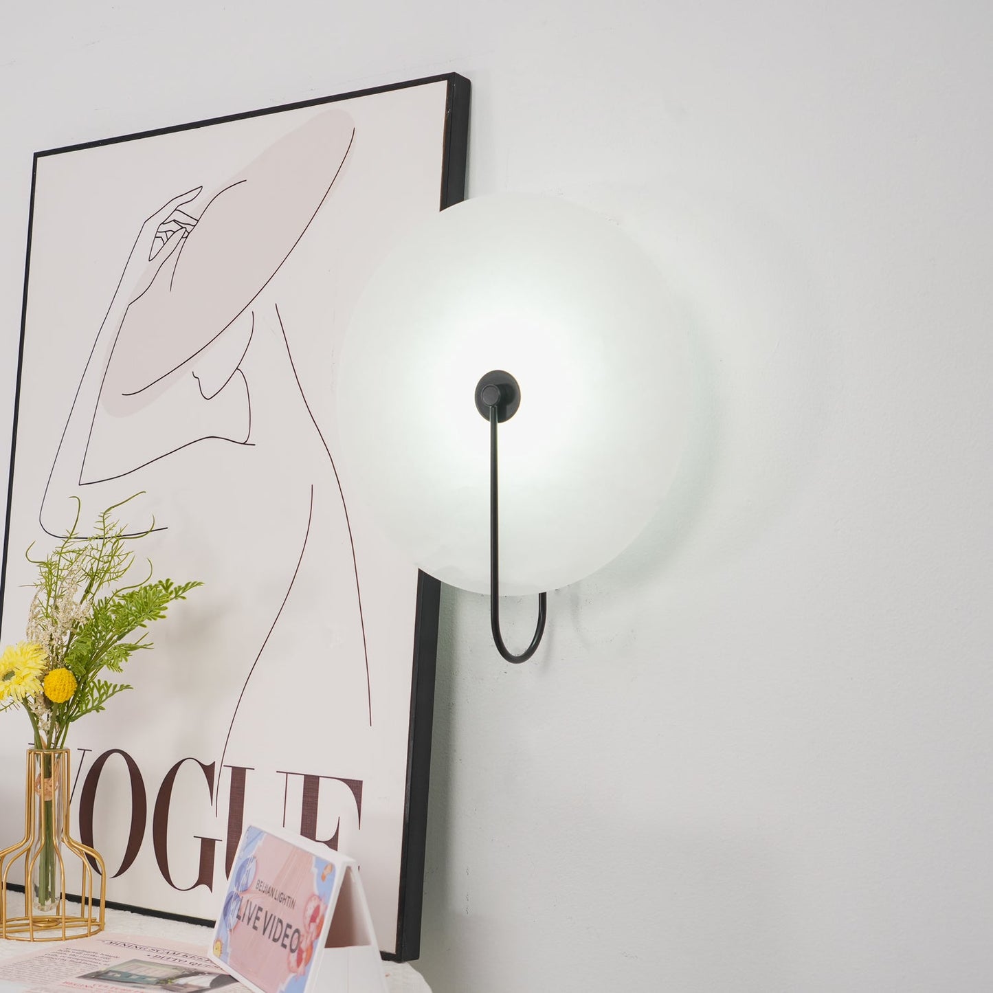 Alabaster LED Plug-In Wall Lamp - Dimmable, Energy Efficient Lighting