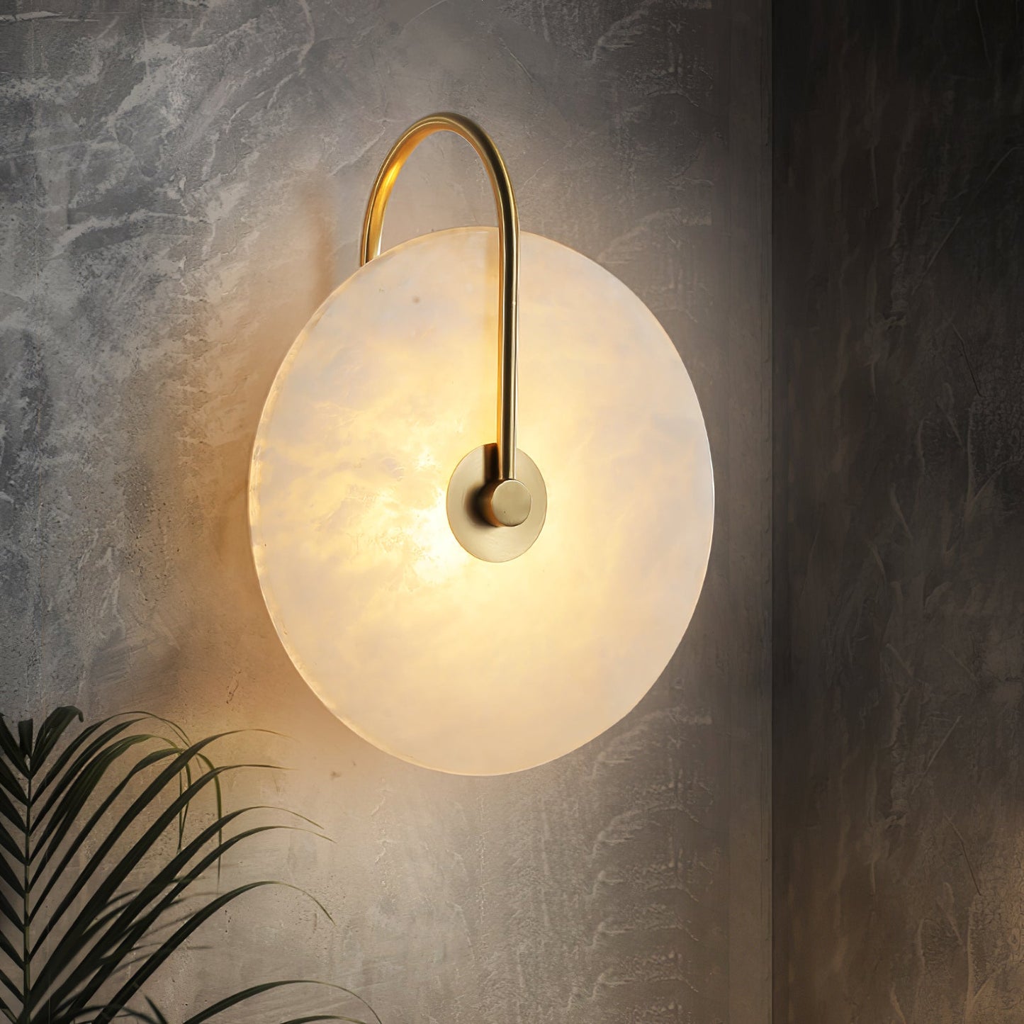 Alabaster LED Plug-In Wall Lamp - Dimmable, Energy Efficient Lighting