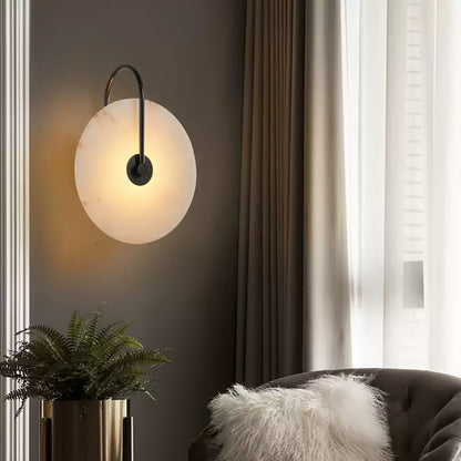 Alabaster LED Plug-In Wall Lamp - Dimmable, Energy Efficient Lighting