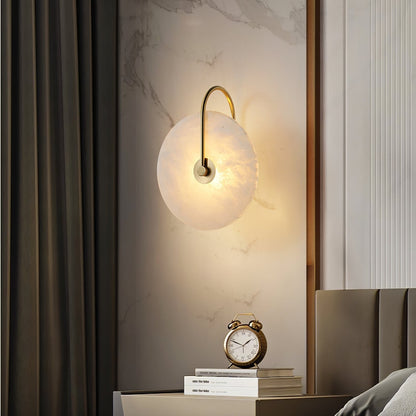 Alabaster LED Plug-In Wall Lamp - Dimmable, Energy Efficient Lighting