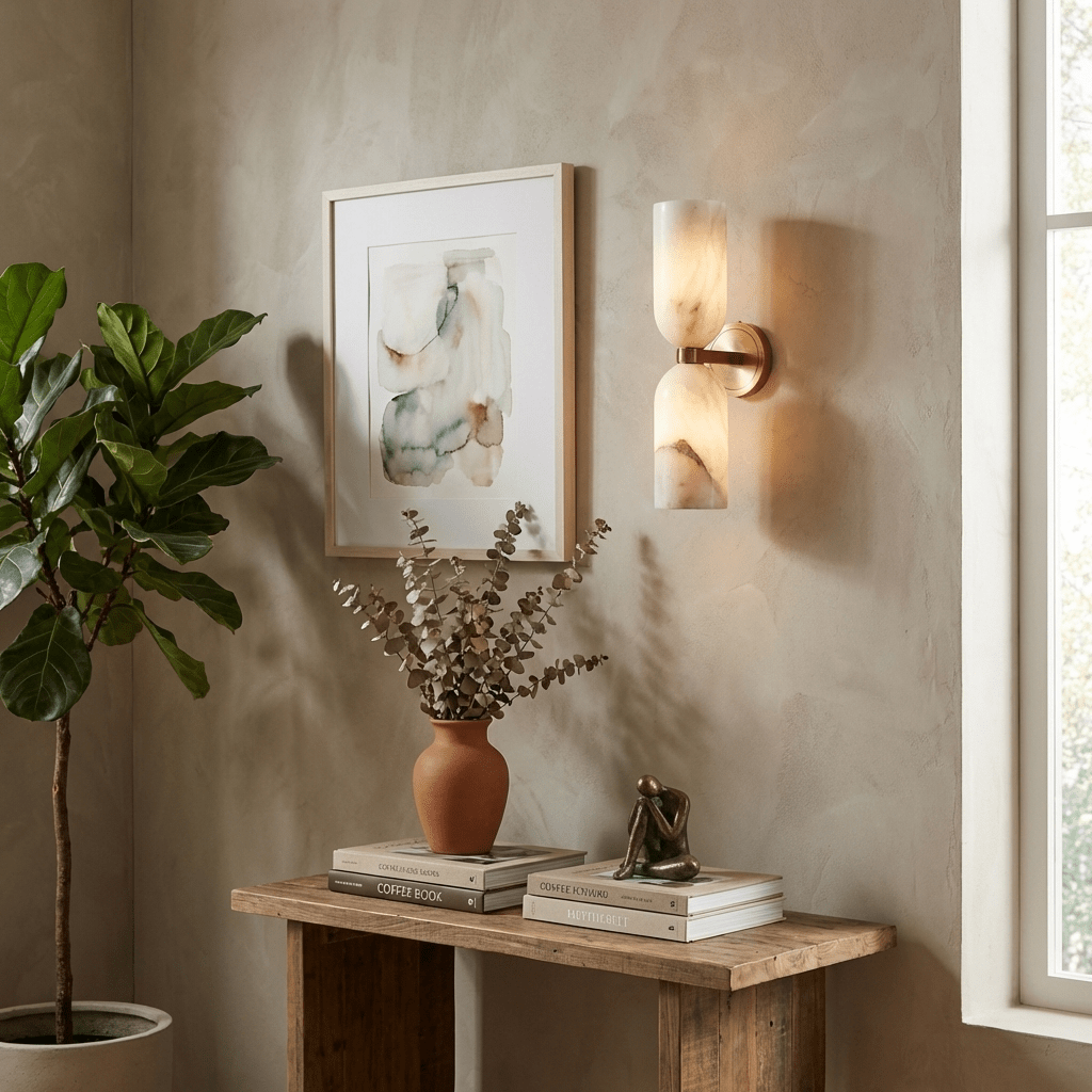 Alabaster Nexus Wall Sconce - Elegant Design with Adjustable Brightnes