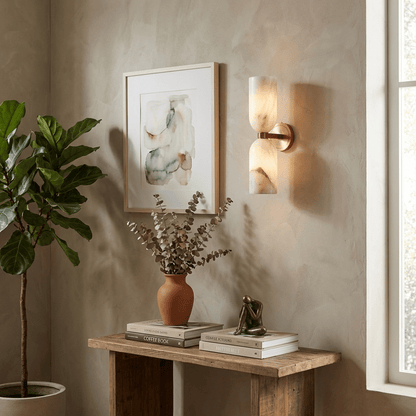 Alabaster Nexus Wall Sconce - Elegant Design with Adjustable Brightnes