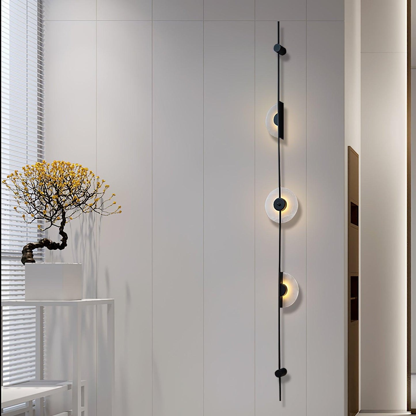 Alabaster Vertical Wall Sconce - Soft Glow, Easy Installation