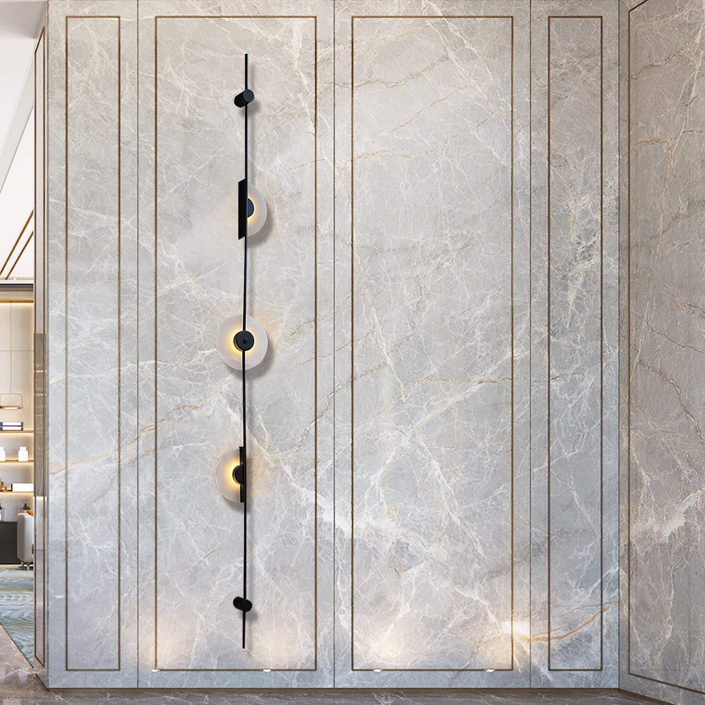 Alabaster Vertical Wall Sconce - Soft Glow, Easy Installation
