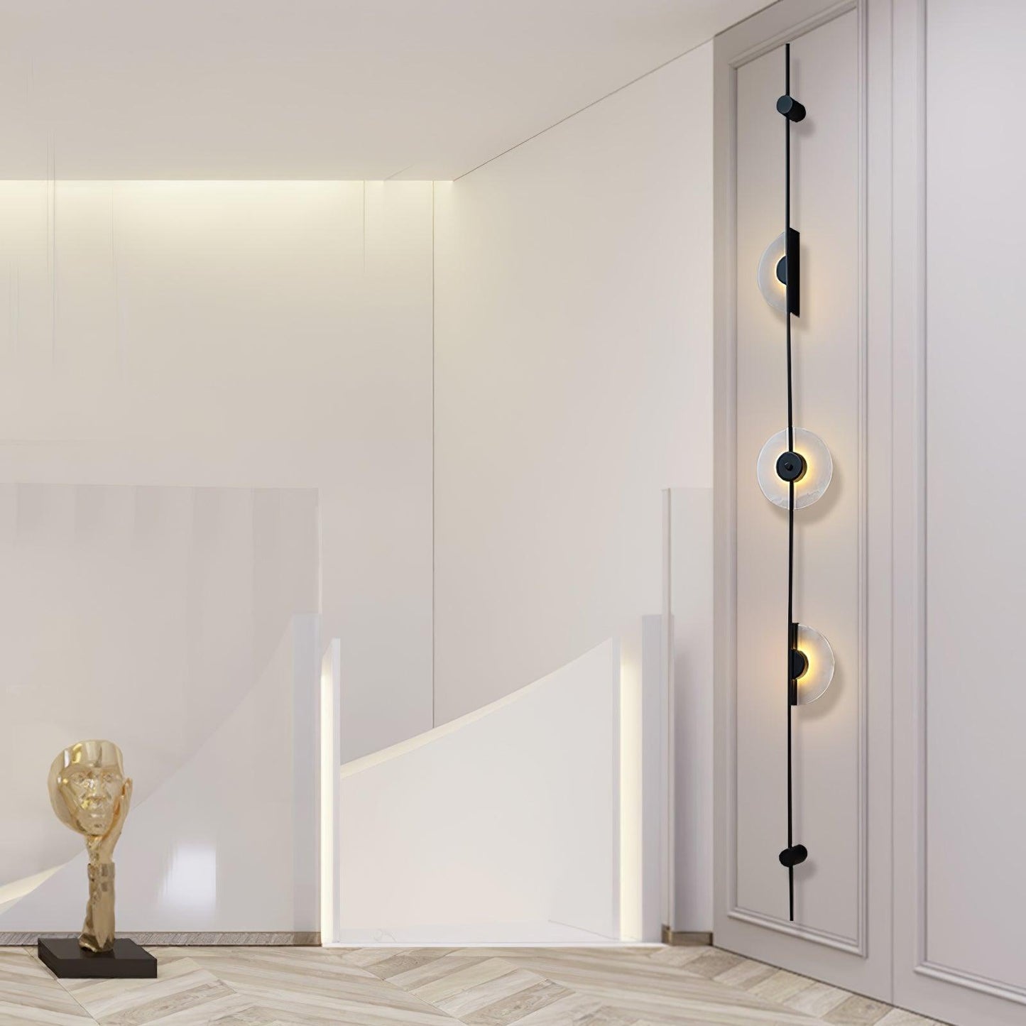 Alabaster Vertical Wall Sconce - Soft Glow, Easy Installation